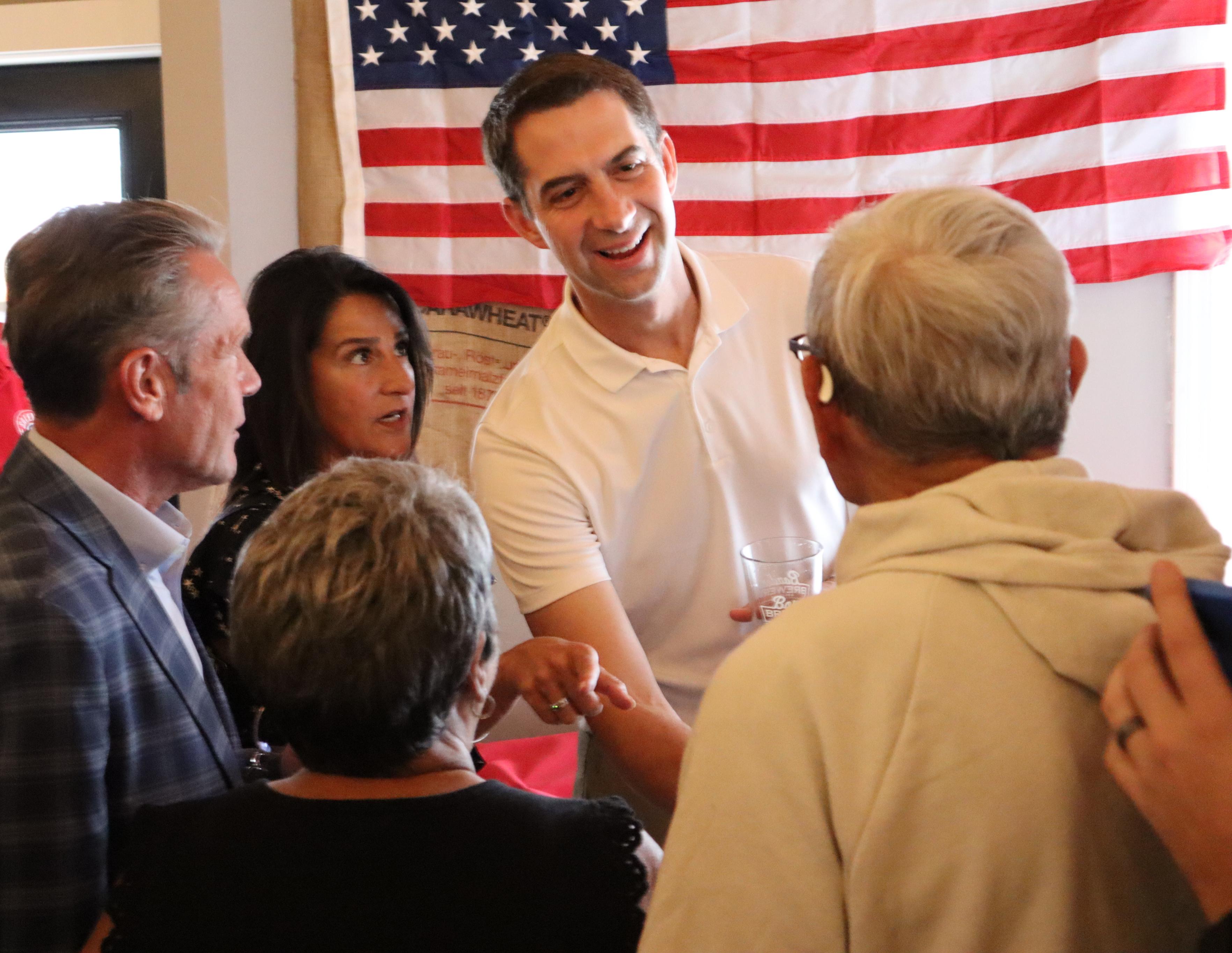 Senator Tom Cotton in a crowd